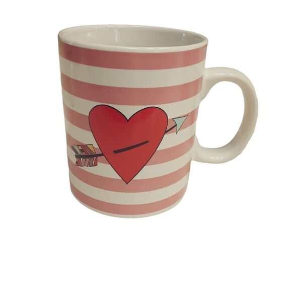 Cupid Mug Heart & Arrow Striped 12 oz - Picture 1 of 4
